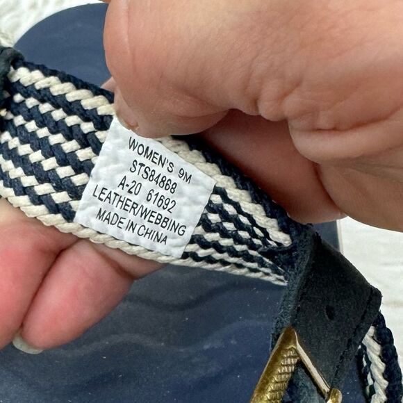 Sperry Adriatic Nautical Woven Leather Thong Sling Sandal - Picture 10 of 10